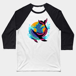 Humpback whale in watercolor Baseball T-Shirt